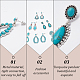 6 Pairs 6 Style Synthetic Turquoise Teardrop & Arch Flower Dangle Stud Earrings(EJEW-AN0001-10)-3