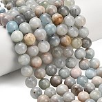 Natural Aquamarine Beads Strands, Round, Smooth, 9.5~10mm, Hole: 1mm, about 38~39pcs/strand, 14.96''~15.20''(38~38.6cm)(G-F591-29A-10mm-03)