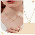 1Pc Brass Crystal Rhinestone Hollow Heart Pendant Necklaces for Women, Golden, 16.54 inch(42cm)(NJEW-LP0002-84)