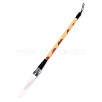 Bristle Chinese Calligraphy Brush Pen, with Wooden Pen Holder, White, 27x1.4cm, Brush: 8.5x1.25cm(TOOL-WH0132-20A-A)
