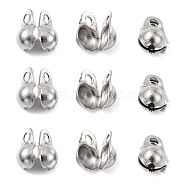 304 Stainless Steel Bead Tips, Calotte Ends, Clamshell Knot Cover, Stainless Steel Color, 6x4mm, Hole: 1mm(STAS-R055-12)