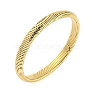 Ion Plating(IP) 304 Stainless Steel Spring Bangles for Women Men, Real 18K Gold Plated, Inner Diameter: 2-1/2 inch(6.2cm), 16mm(BJEW-U003-02E-G)