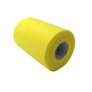 Deco Mesh Ribbons, Tulle Fabric, Tulle Roll Spool Fabric For Skirt Making, Yellow, 6 inch(15cm), about 100yards/roll(91.44m/roll)(OCOR-P010-D-C45)