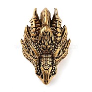 304 Stainless Steel Pendants, Dragon Charm, Antique Golden, 37x24x17mm, Hole: 5.5mm(STAS-R225-15AG)