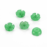 Natural Malaysia Jade Beads, Dyed, Flower, 10x10x4mm, Hole: 1.5mm(G-T122-54A)