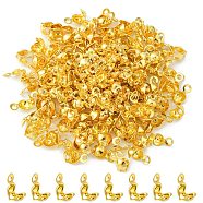 Iron Bead Tips, Calotte Ends, Clamshell Knot Cover, Cadmium Free & Lead Free, Golden, 8x4mm, Hole: 1.5mm, Inner Diameter: 3mm(IFIN-YW0001-50G)