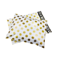 Rectangle PE Plastic Self-Adhesive Packing Bags, Polka Dot Pattern, White, 37x26cm(PW-WG589DD-08)