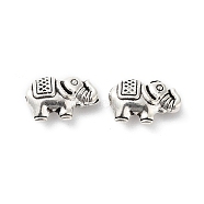 Tibetan Style Alloy Beads, Cadmium Free & Lead Free, Elephant, Antique Silver, 8x13x4mm, Hole: 1mm(FIND-Q094-31AS)