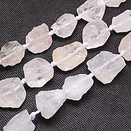 Natural Quartz Crystal Strands, Nuggets, Clear, 18~35x15~26x9~21mm, Hole: 1mm(G-G543-09)