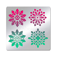 Stainless Steel Cutting Dies Stencils, for DIY Scrapbooking/Photo Album, Decorative Embossing DIY Paper Card, Matte Stainless Steel Color, Flower Pattern, 15.6x15.6cm(DIY-WH0279-110)