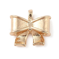 Bowknot Brass Charms, Real 14K Gold Plated, 11x12x4mm, Hole: 2mm(KK-N256-05G)