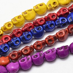 Dyed Synthetic Turquoise Bead Strands, Skull, Misty Rose, 10x8x10mm, Hole: 1mm(X-G-M145-M-B)