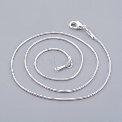Brass Necklace Making, with Brass Links, Nickel Free, Silver Color Plated, 17 inch, 1.2mm(X-SW023-NFS)