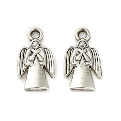 Tibetan Style Alloy Pendants, Cadmium Free & Lead Free, Virgin Mary with Wing, Antique Silver, 18.5x10.5x2mm, Hole: 1.8mm, about 900pcs/1000g(FIND-M047-52AS)