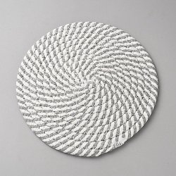 Round Cotton Woven Coasters, Cup Mats, Gainsboro, 180x6mm(AJEW-WH20020-321C)