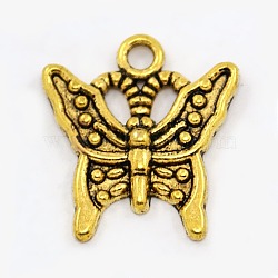Tibetan Style Alloy Charms, Lead Free and Cadmium Free, Butterfly, Antique Golden, 16x14.5mm, hole: about 2mm(GAC413)