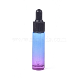 Two Tone Glass Dropper Bottles, with Glass Droppers and Black Cap, Empty Refillable Bottle, Colorful, 9.35cm, Capacity: 10ml(MRMJ-WH0056-89B)