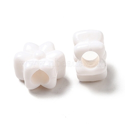 Opaque Acrylic Beads, Flower, White, 11.5x10.5x7mm, Hole: 3.6mm, about 1050pcs/500g(MACR-J123-11)
