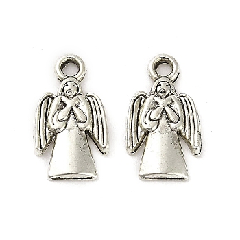 Tibetan Style Alloy Pendants, Cadmium Free & Lead Free, Virgin Mary with Wing, Antique Silver, 18.5x10.5x2mm, Hole: 1.8mm, about 900pcs/1000g