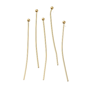 Brass Ball Head Pins, Lead Free & Cadmium Free, Real 24K Gold Plated, 30x0.6mm, Head: 1.5mm