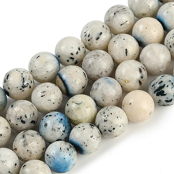 Natural Blue Ice Glacierite Stone Beads Strands, Round, 12~12.5mm, Hole: 1mm, about 33pcs/strand, 15.75''(40cm)