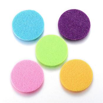 Fibre Perfume Pads, Essential Oils Diffuser Locket Pads, Flat Round, Mixed Color, 30x3mm