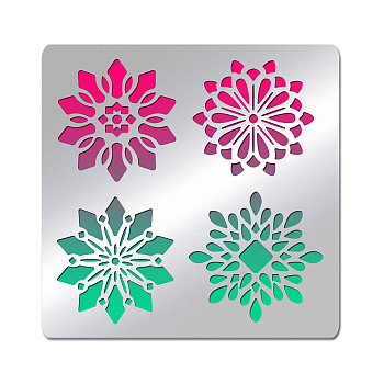 Stainless Steel Cutting Dies Stencils, for DIY Scrapbooking/Photo Album, Decorative Embossing DIY Paper Card, Matte Stainless Steel Color, Flower Pattern, 15.6x15.6cm