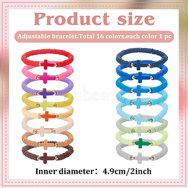 Anattasoul 16-teiliges Heishi-Surfer-Stretch-Armband-Set im 16-Stil aus Polymer-Ton(BJEW-AN0001-65)-2