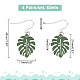 ELITE 24 Pairs 4 Color Alloy Enamel Tropical Leaf Dangle Earrings(EJEW-PH0001-25)-2