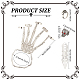 Anattasoul siam strass crâne large dôme & griffe d'aigle & doigt ongle pointe griffe anneaux & squelette pleine main anneau bracelet(AJEW-AN0007-07)-2