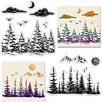 PVC Plastic Stamps, for DIY Scrapbooking, Photo Album Decorative, Cards Making, Stamp Sheets, Mountain & Forest, 160x110x3mm(DIY-WH0167-57-0411)