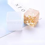 Silicone Molds, Resin Casting Molds, For UV Resin, Epoxy Resin Jewelry Making, Cube, White, 46x46x43mm, Inner: 40x40mm(DIY-L005-02-40mm)