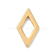 Golden Plated 304 Stainless Steel Charms, Laser Cut, Rhombus, 11x6x1mm(STAS-K286-03B-G)