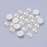 Half Round Domed Imitated Pearl Acrylic Cabochons, Creamy White, 18x9mm(OACR-H001-10)
