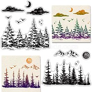 PVC Plastic Stamps, for DIY Scrapbooking, Photo Album Decorative, Cards Making, Stamp Sheets, Mountain & Forest, 160x110x3mm(DIY-WH0167-57-0411)