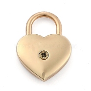 Heart Shaped Zinc Alloy Padlock, without Key, for Jewelry Box Storage Box Diary Book, Light Gold, 3.5x2.5x0.8cm, Hole: 11mm(PALLOY-B025-01LG)