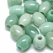 Natural Green Aventurine Beads, Large Hole Beads, Barrel, 17~19x15~16mm, Hole: 5.5mm(X-G-T093-09)