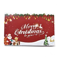 Paper Greeting Cards, Tent Card, Christmas Theme, Rectangle, Word, 100x150x1mm(DIY-C083-02B)