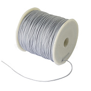 Braided Nylon Thread, Chinese Knotting Cord Beading Cord for Beading Jewelry Making, Light Grey, 0.8mm, about 100yards/roll(NWIR-R006-0.8mm-484)