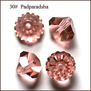 Imitation Austrian Crystal Beads, Grade AAA, Faceted, Diamond, Light Salmon, 9.5~10x7~8mm, Hole: 0.9~1mm(SWAR-F075-10mm-30)