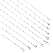 304 Stainless Steel Cable Chain Necklace, with Lobster Claw Clasps, Stainless Steel Color, 15.9 inch(40.5cm), 1.6mm, 20pcs/box(STAS-UN0017-35P)