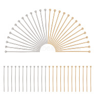 200Pcs 2 Styles 304 Stainless Steel Ball Head Pins, Golden & Stainless Steel Color, 30~30.5mm, Pin: 0.7~0.8mm, Head: 1.9~2mm, 100pcs/style(STAS-AR0002-26)