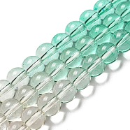 Dyed & Heated Synthetic Quartz Beads Strands, Gradient Color Round Beads, Green, 8mm, Hole: 1mm, about 55~56pcs/strand, 15.55''~15.75''(39.5~40cm)(G-P502-01B-01)
