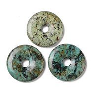 Natural African Turquoise(Jasper) Pendants, Donut/Pi Disc Charms, 39x6mm, Hole: 6mm(G-F524-H06)