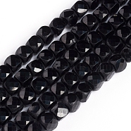 Natural Black Spinel Beads Strands, Faceted, Cube, 4~5x4~5x4~5mm, Hole: 0.7mm, about 72~76pcs/strand, 15.55 inch(39.5cm)(G-E560-A04-4mm)