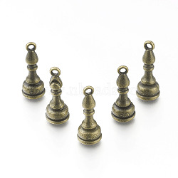 Alloy Pendants, Bishop Chess Pieces, Antique Bronze, 20.5x8mm, Hole: 1.5mm(PALLOY-H201-03AB)