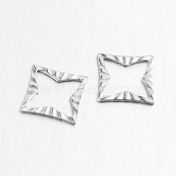 304 Stainless Steel Charms, Rhombus, Stainless Steel Color, 13x13x0.5mm, Hole: 9.5mm(STAS-L136-07)