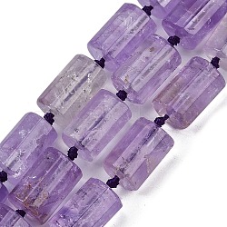 Natural Amethyst Beads Strands, Faceted, Column, 16x12mm, Hole: 1.5mm, about 21pcs/strand, 16.34''(41.5cm)(G-G162-D04-02)