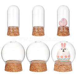 DELORIGIN Glass Dome Cover, with Cork Stopper & Cartons, Mixed Color, Glass Dome Cover: 50~61x30~47.5mm(FIND-DR0001-25B)