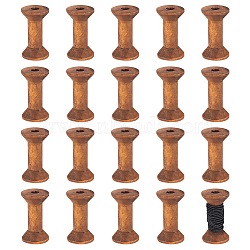 Wooden Empty Spools for Wire, Thread Bobbins, Coconut Brown, 4x2.2cm(TOOL-WH0125-54A)
